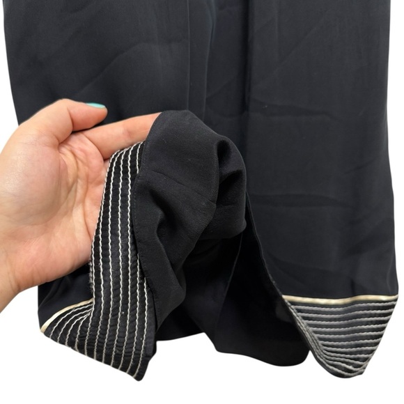 Vintage Y2K Silk Mini Dress Size 6 Black White Striped Catherine Malandrino - Picture 6 of 8